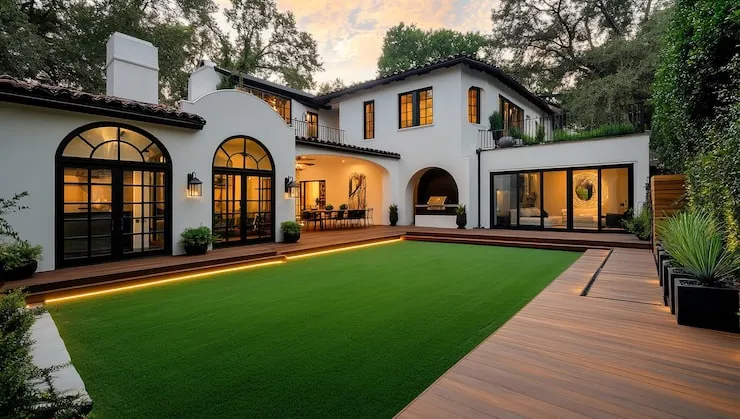 Picture Front Yard Back Patio Old White Spanishstyle House 1339832 11769 - JK Design Group
